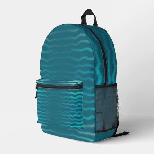 Coastal Beach Salty Türkis Wave Abstract Design Bedruckter Rucksack (Rückseitige Ecke Rechts)