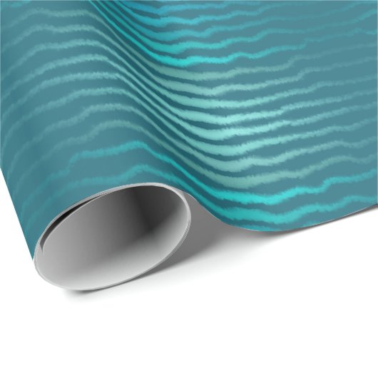 Coastal Beach Salty Türkis Wave Abstract Design Geschenkpapier (Rolleneckpunkt)