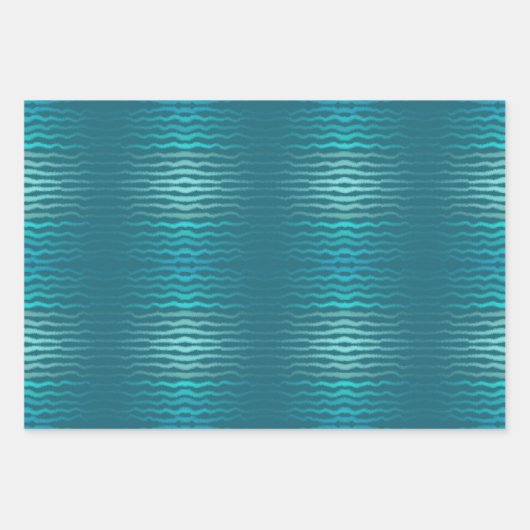 Coastal Beach Salty Türkis Wave Abstract Design Geschenkpapier Set (Vorderseite)