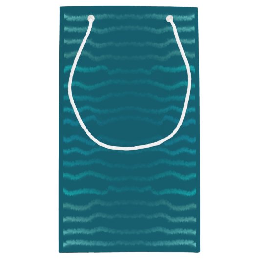 Coastal Beach Salty Türkis Wave Abstract Design Kleine Geschenktüte (Rückseite)