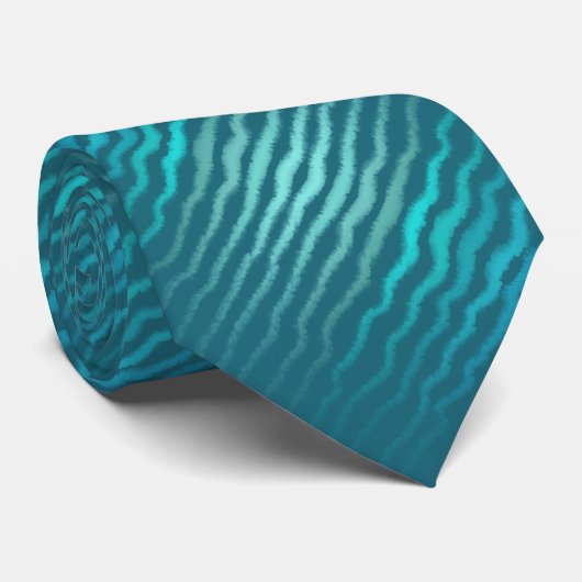 Coastal Beach Salty Türkis Wave Abstract Design Krawatte (Gerollt)