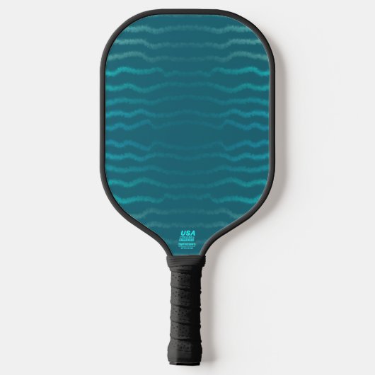 Coastal Beach Salty Türkis Wave Abstract Design Pickleball Schläger (Rückseite)