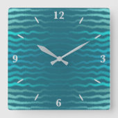 Coastal Beach Salty Türkis Wave Abstract Design Quadratische Wanduhr (Vorderseite)