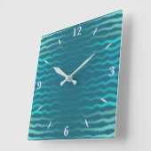 Coastal Beach Salty Türkis Wave Abstract Design Quadratische Wanduhr (Winkel)