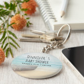 Coastal Beach Scene Nautical Baby Dusche Danke Schlüsselanhänger (Seite)