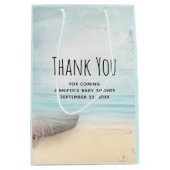 Coastal Beach Scene Nautical Theme Party Danke Mittlere Geschenktüte (Vorderseite)