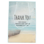 Coastal Beach Scene Nautical Theme Party Danke Mittlere Geschenktüte (Rückseite)