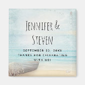 Coastal Beach Scene Nautical Wedding dank Magnet (Vorne)