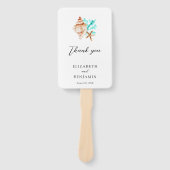 Coastal Beach Seashell Thank you Wedding Photo Fächer (Vorderseite)