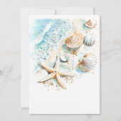 Coastal Beach Shell Modern Watercolor Wedding Einladung (Rückseite)