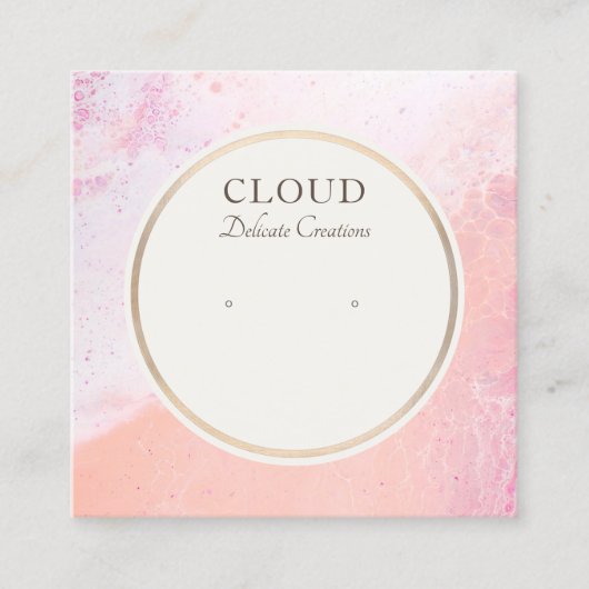 Coastal Beach Stud Earring Juwelier Display Card Quadratische Visitenkarte (Vorderseite)