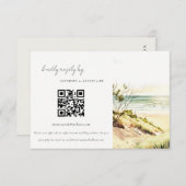 Coastal Beach Sun Seascape Wedding QR Code UAWG Begleitkarte (Vorne/Hinten)