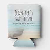 Coastal Beach Szene mit Fishing Boat Baby Dusche Dosenkühler (Rückseite)