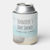 Coastal Beach Szene mit Fishing Boat Baby Dusche Dosenkühler (Kanne Rückseite)