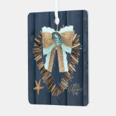 Coastal Beach Thema Driftwood Heart Valentinstag Ornament Aus Metall (Vorderseite links)