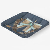 Coastal Beach Thema Driftwood Heart Valentinstag Pappteller (Gewinkelt)