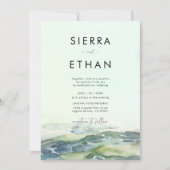 Coastal Beach Tide Pool Meer Grün Moderne Hochzeit Einladung (Vorderseite)