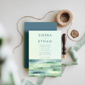 Coastal Beach Tide Pool Meer Moderne Streifen Hoch Einladung