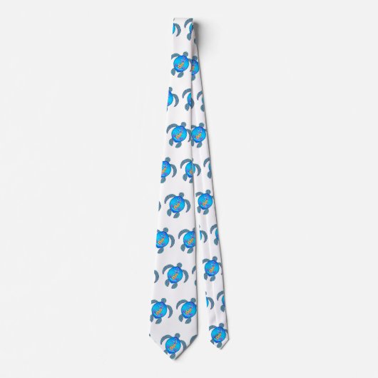 Coastal Beach Turtle Anchor Krawatte (Vorderseite)