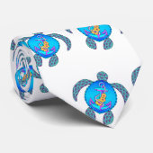 Coastal Beach Turtle Anchor Krawatte (Gerollt)