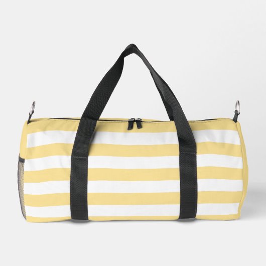 Coastal Beach Vibe Gelbe Streifen Monogramm Duffle Bag (Rückseite)
