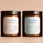 Coastal Beach Vibe Pale Blue Candle Label Quadratischer Aufkleber