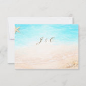 Coastal Beach Wedding RSVP Card Starfish Karte (Rückseite)