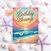 Coastal Birthday Blessings Karte