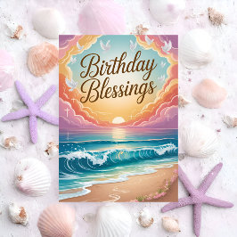 Coastal Birthday Blessings Karte