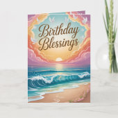 Coastal Birthday Blessings Karte (Vorderseite)
