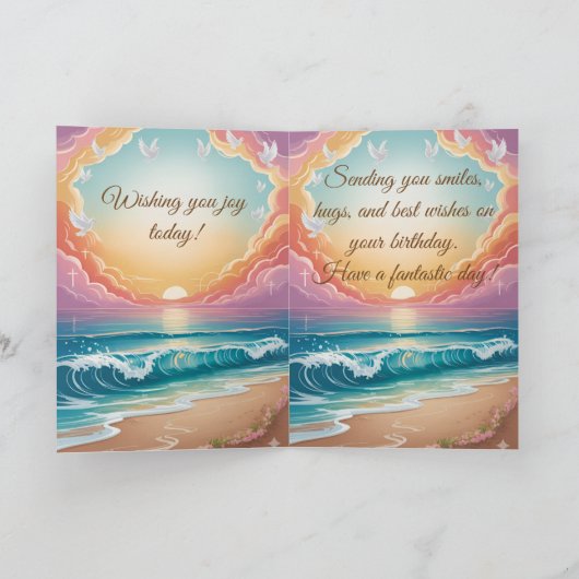 Coastal Birthday Blessings Karte (Innenseite)
