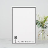 Coastal Black Palmetto Palm Tree Personalized Briefpapier (Stehend Vorderseite)