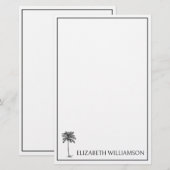 Coastal Black Palmetto Palm Tree Personalized Briefpapier (Vorne/Hinten)