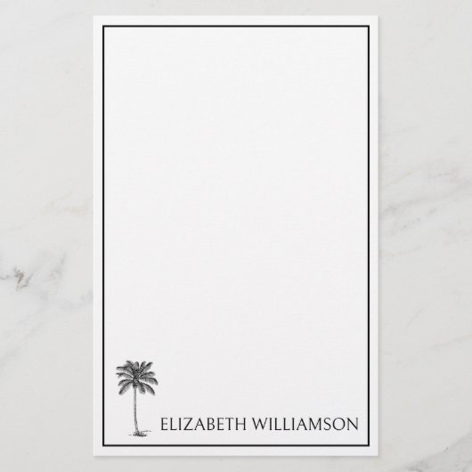 Coastal Black Palmetto Palm Tree Personalized Briefpapier (Vorderseite)