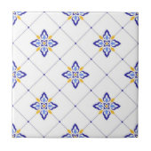Coastal Blossom Minimal Blue Modern Mediterranean Fliese (Vorderseite)