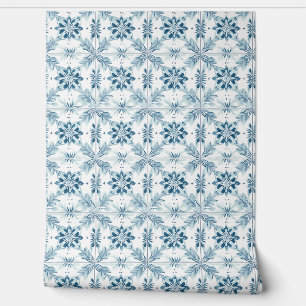Coastal Blossom Tiles Petite - Weich Aquamarin, we Tapete