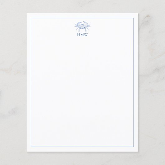 Coastal Blue and White Crab Monogram (Vorderseite)