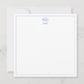 Coastal Blue and White Crab Monogram Mitteilungskarte (Vorderseite)