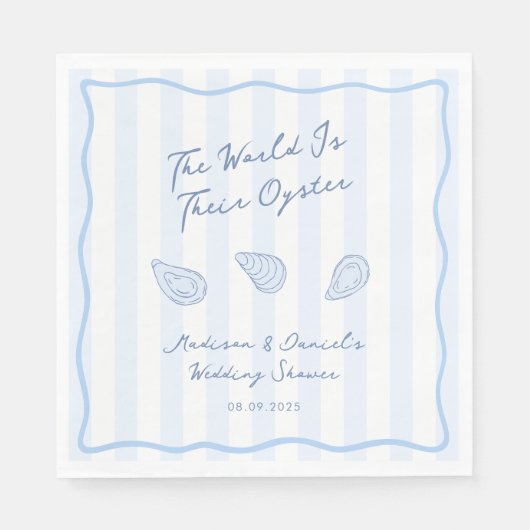 Coastal Blue And White Oyster Roast Wedding Shower Serviette (Vorderseite)