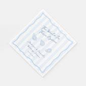 Coastal Blue And White Oyster Roast Wedding Shower Serviette (Ecke)
