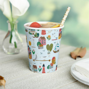 Coastal Blue Baby Dusche Party Pappbecher