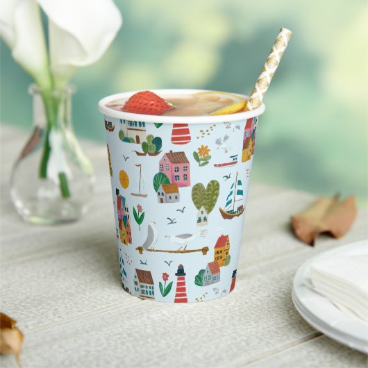 Coastal Blue Baby Dusche Party Pappbecher (In Situ)