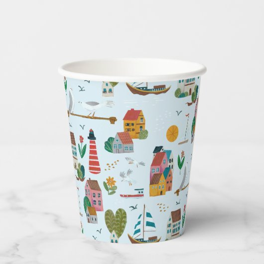 Coastal Blue Baby Dusche Party Pappbecher (Rückseite)