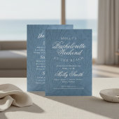 Coastal Blue Bachelorette Itinerary Einladung