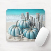 Coastal Blue Beach Pumpkins Mousepad (Mit Mouse)