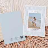 Coastal Blue | Classic Pinstripe Photo Wedding Save The Date