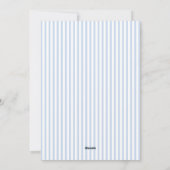Coastal Blue Classic Stripes Minimalist Wedding Einladung (Rückseite)
