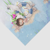 Coastal Blue Cockatoo Floral Seidenpapier (Ausschnitt)