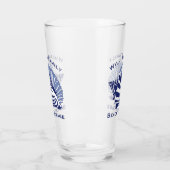 Coastal Blue Conch Seashell Beach Family Monogram Glas (Links)