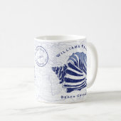 Coastal Blue Conch Seashell Family Monogram Kaffeetasse (VorderseiteRechts)